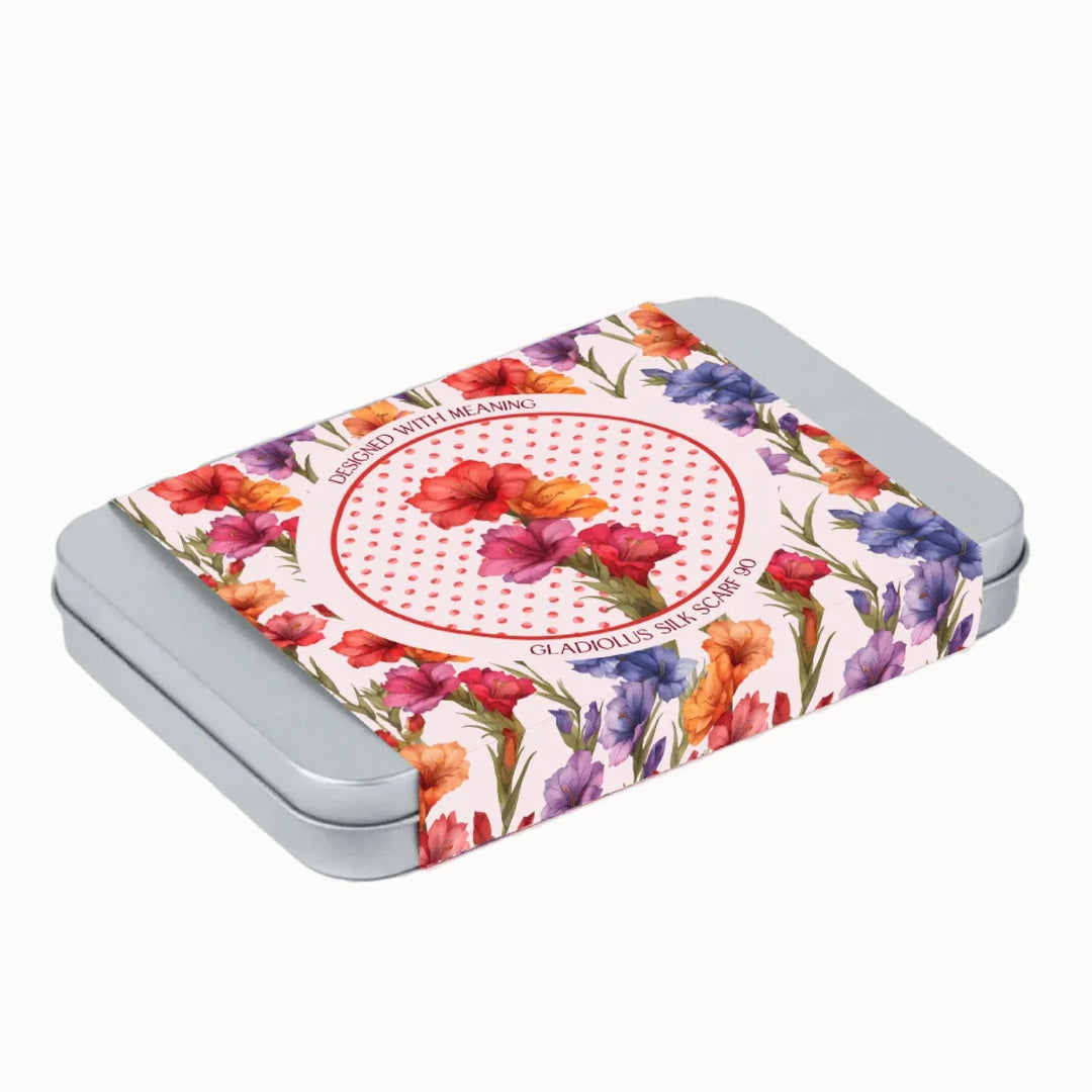 Gladiolus Flower Silk Scarf 90, Designed With Meaning