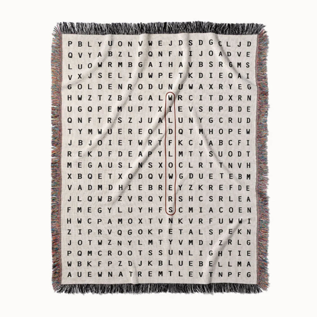 Wildflower Word Search Studio Woven Throw Blanket, Designed With Meaning