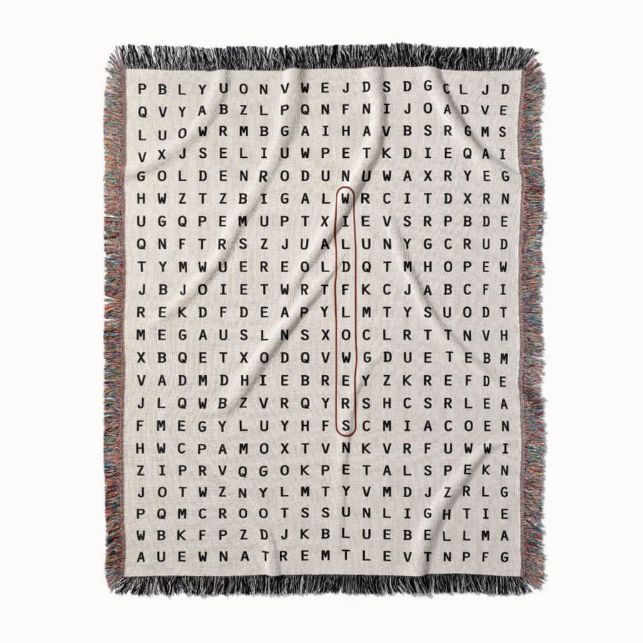 Wildflower Word Search Studio Woven Throw Blanket, Designed With Meaning
