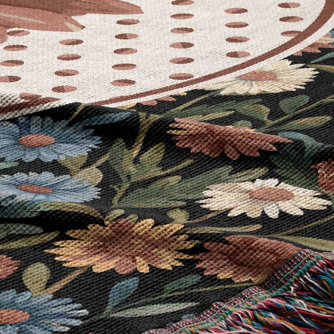 Daisy Flower Woven Throw Blanket, In Bloom Collection, Designed With Meaning