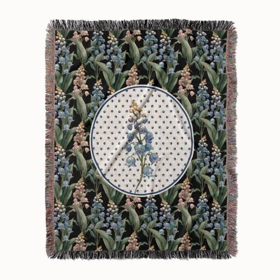 Lily of the Valley Flower Woven Throw Blanket, In Bloom Collection, Designed With Meaning