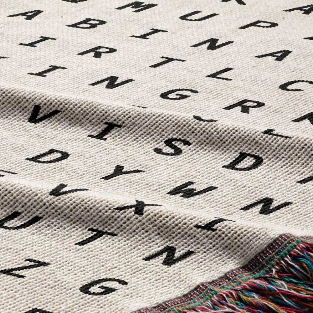 Camping Word Search Studio Woven Throw Blanket, Designed With Meaning