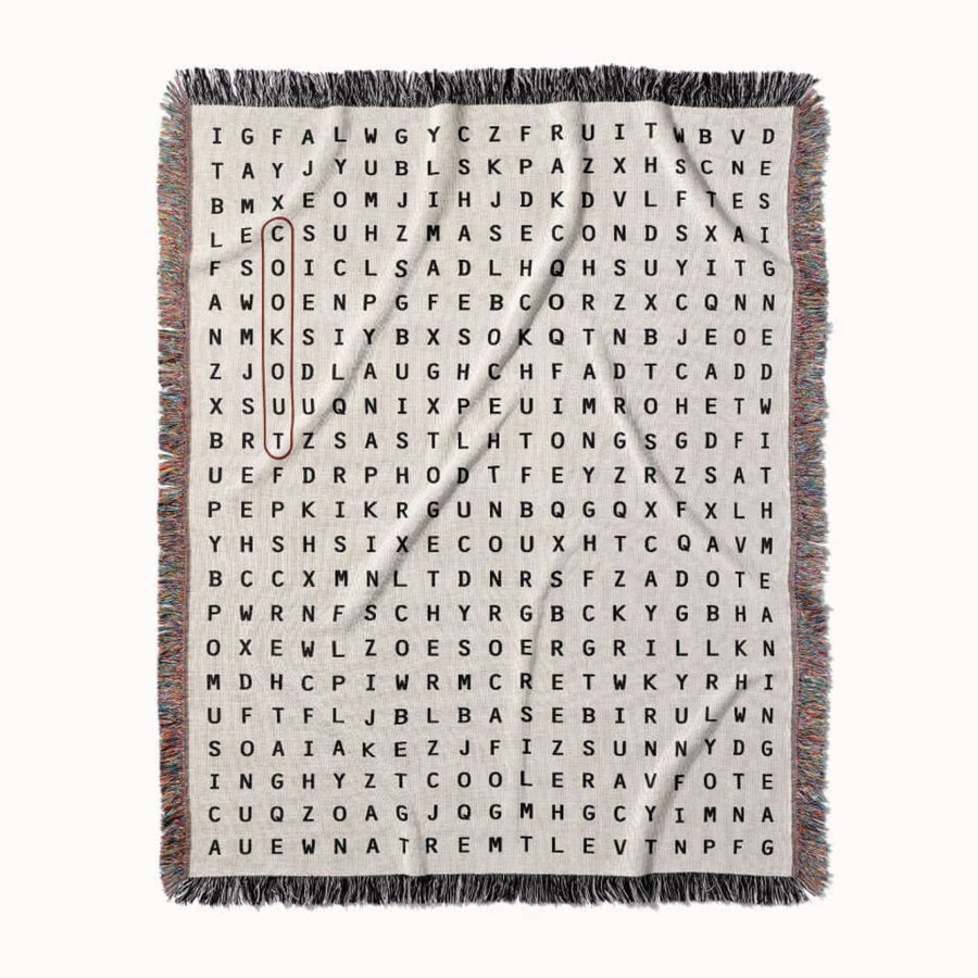 Cookout Word Search Studio Woven Throw Blanket, Designed With Meaning