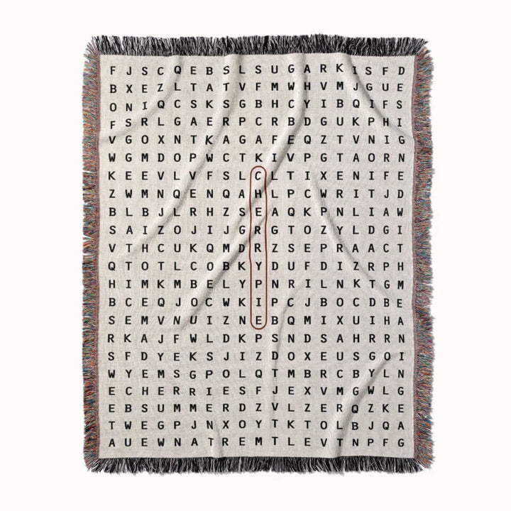 Cherry Pie Word Search Studio Woven Throw Blanket, Designed With Meaning