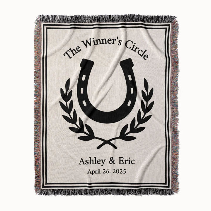The Winner's Circle Woven Throw Blanket, Personalized Gift, Designed With Meaning
