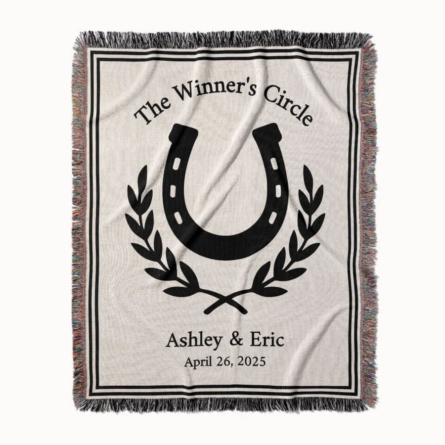 The Winner's Circle Woven Throw Blanket, Personalized Gift, Designed With Meaning