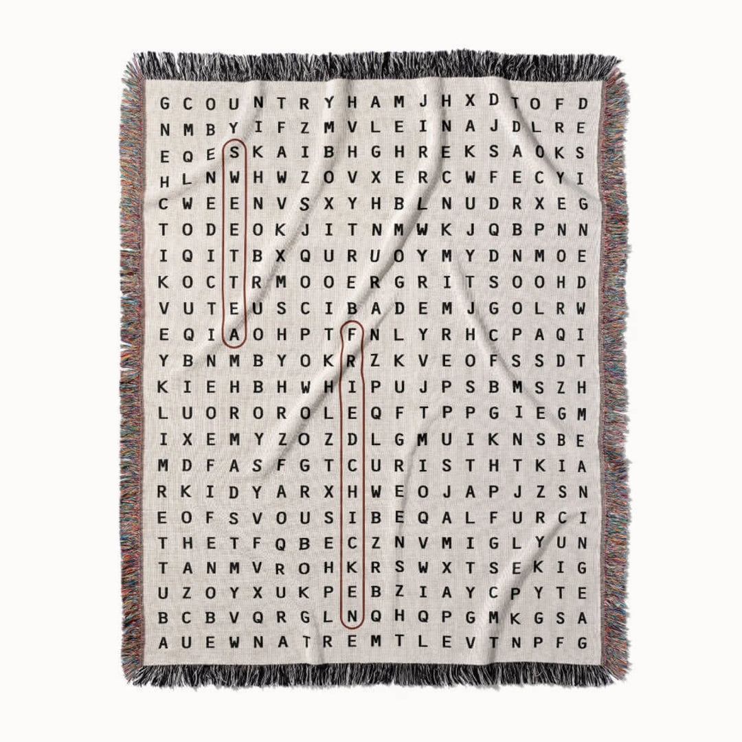 Southern Comforts Word Search Studio Woven Throw Blanket, Designed With Meaning