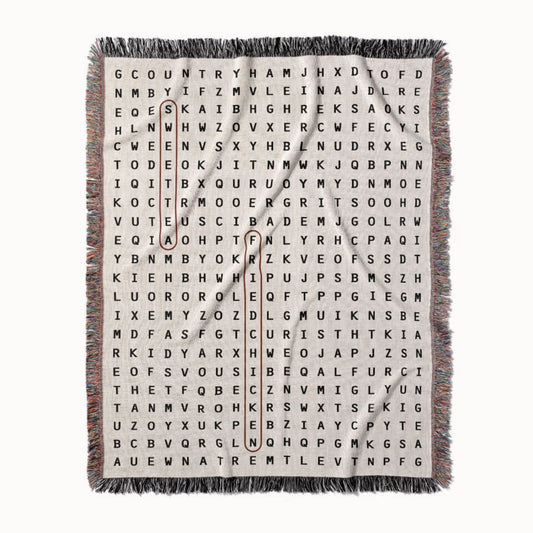 Southern Comforts Word Search Studio Woven Throw Blanket, Designed With Meaning