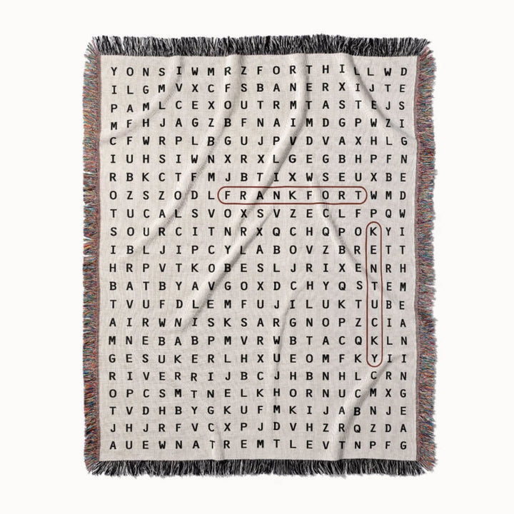 Frankfort, Kentucky Woven Blanket - Word Search Studio by Designed With Meaning