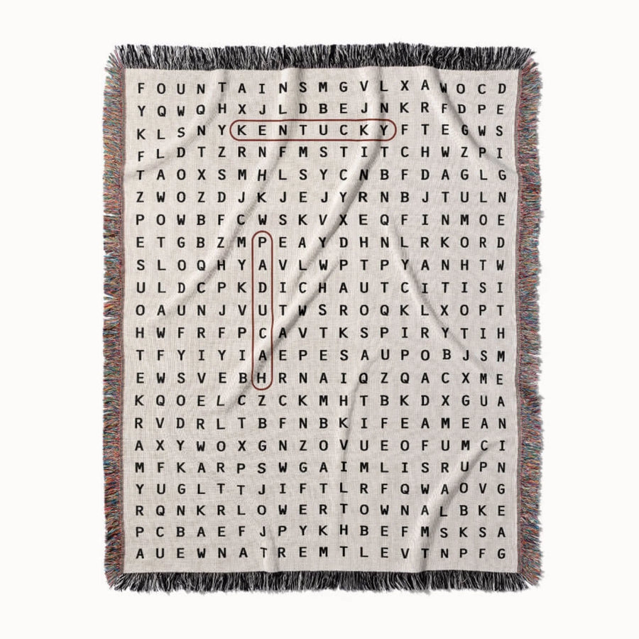 Paducah, Kentucky Woven Blanket - Word Search Studio by Designed With Meaning