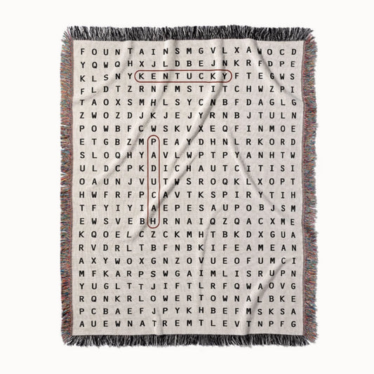 Paducah, Kentucky Woven Blanket - Word Search Studio by Designed With Meaning