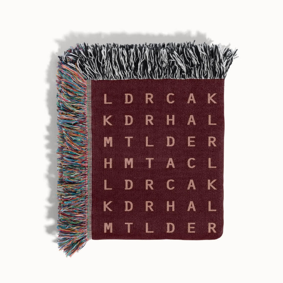 Custom Word Search Woven Throw Blanket, Word Search Studio by Designed With Meaning