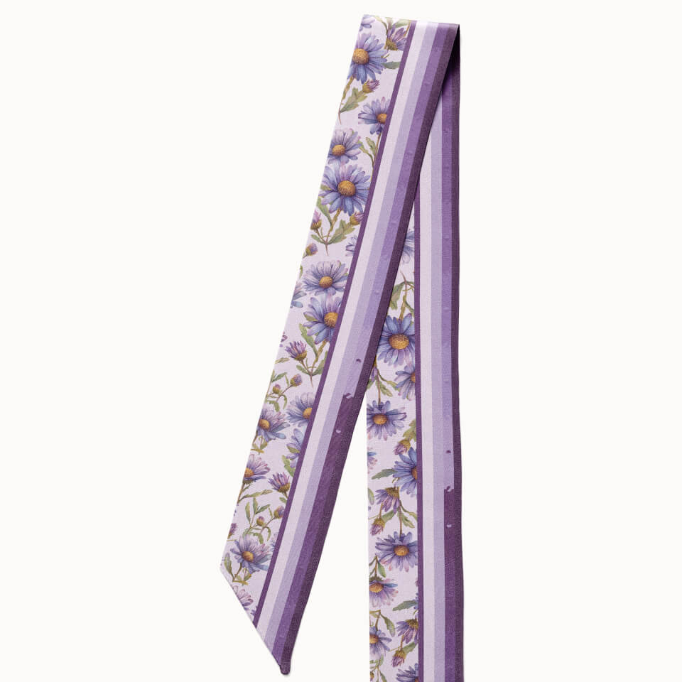 Aster Flower Silk Ribbon Scarf, Designed With Meaning