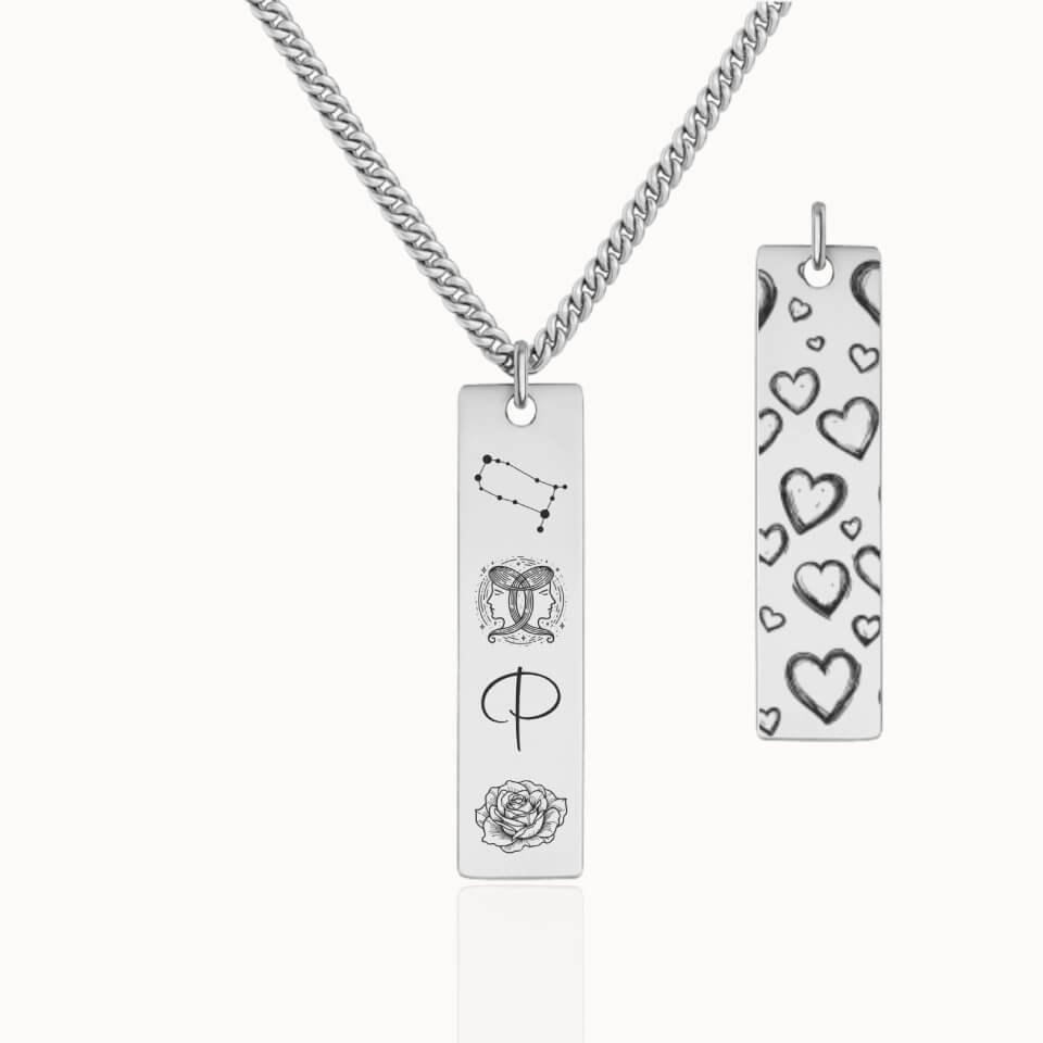 The Birthday Emblem Edit - Personalized Keepsake Necklace - Stainless Steel