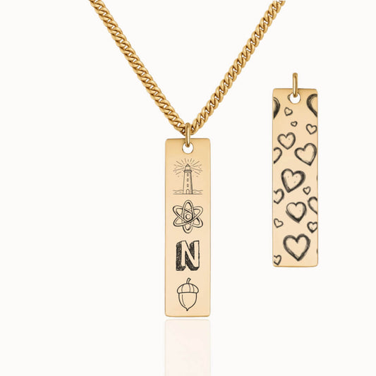 Teacher Emblem Edit Necklace, Personalized Gift for Teacher, Custom Jewelry, Designed With Meaning