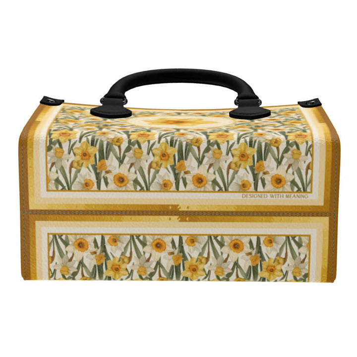 Daffodil Flower Mini Shopper, Leather Handbag, Designed With Meaning