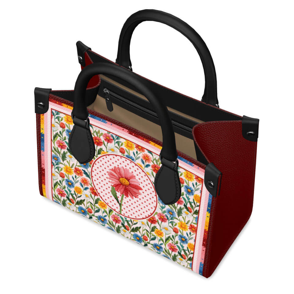 Daisy Flower Mini Shopper, Leather Handbag, Designed With Meaning