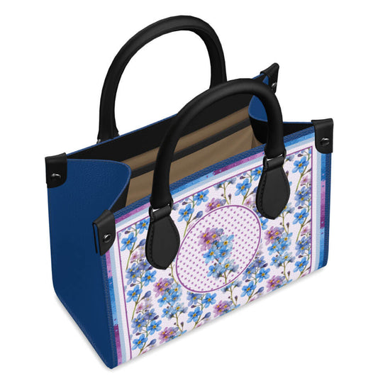 Forget-Me-Not Flower Mini Shopper, Leather Handbag, Designed With Meaning