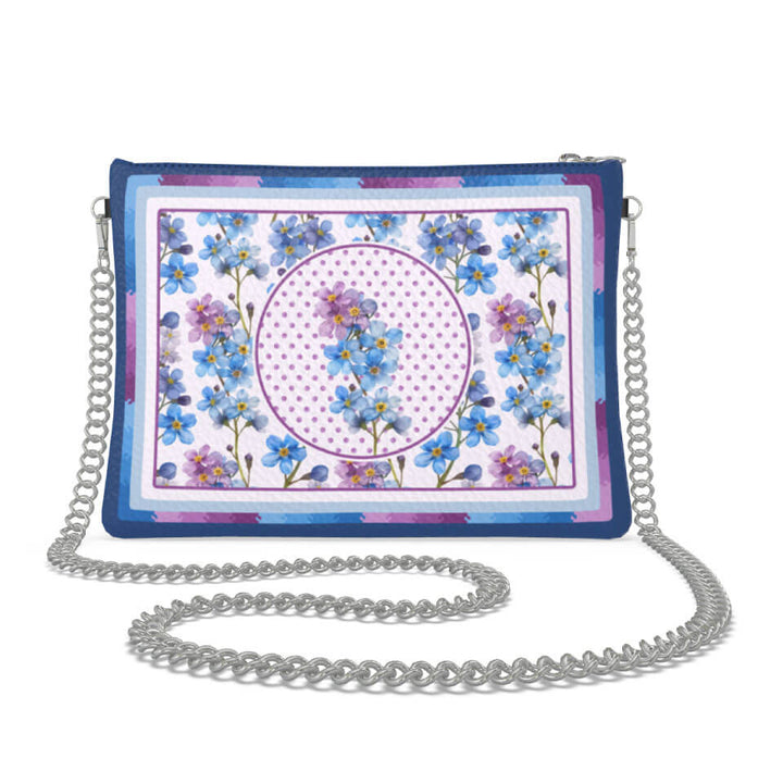 Forget-Me-Not Flower Zip Crossbody, Leather Handbag, Designed With Meaning