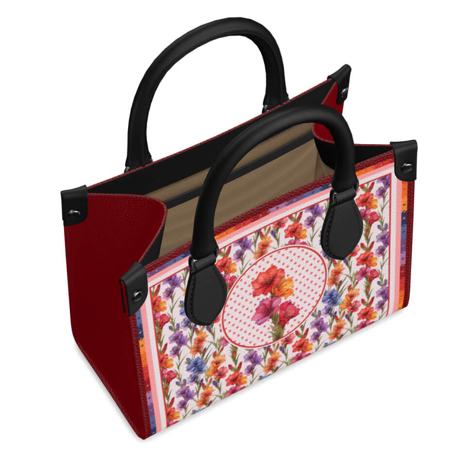 Gladiolus Flower Mini Shopper, Leather Handbag, Designed With Meaning
