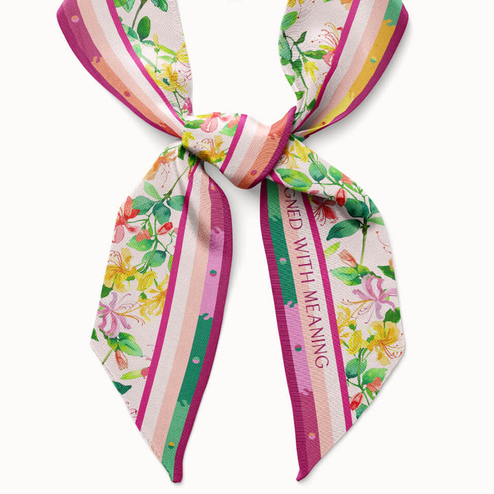 Honeysuckle Flower Silk Ribbon Scarf, Designed With Meaning