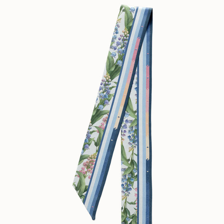 Lily of the Valley Flower Silk Ribbon Scarf, Designed With Meaning