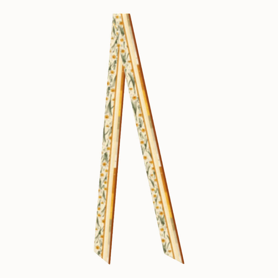 Narcissus Flower Silk Ribbon Scarf, Designed With Meaning