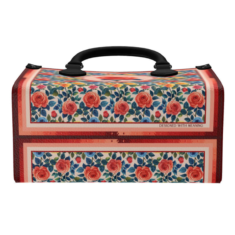 Rose Flower Mini Shopper, Leather Handbag, Designed With Meaning