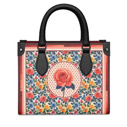 Rose Flower Mini Shopper, Leather Handbag, Designed With Meaning