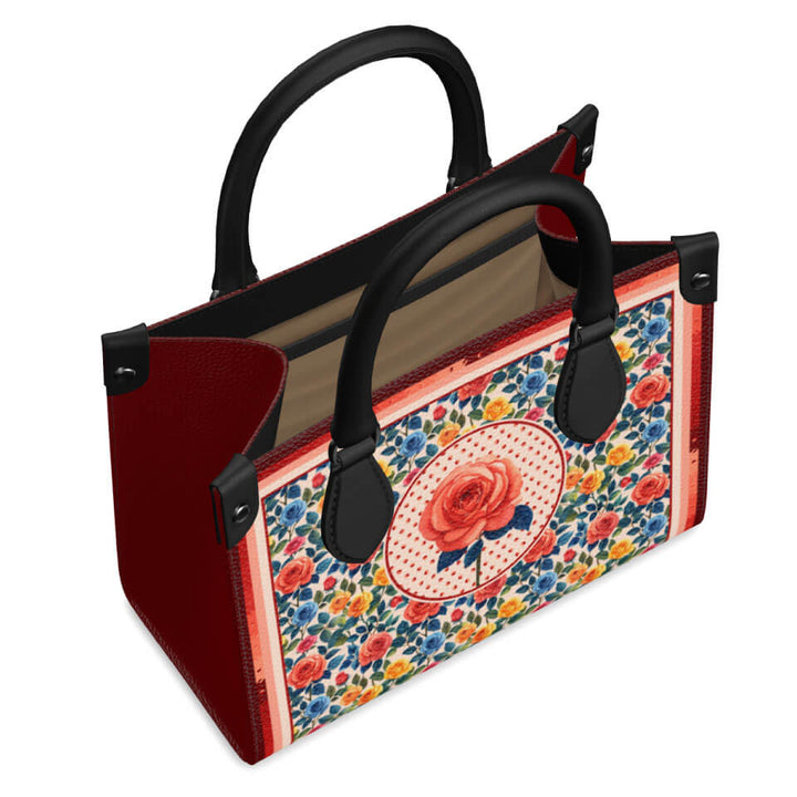 Rose Flower Mini Shopper, Leather Handbag, Designed With Meaning