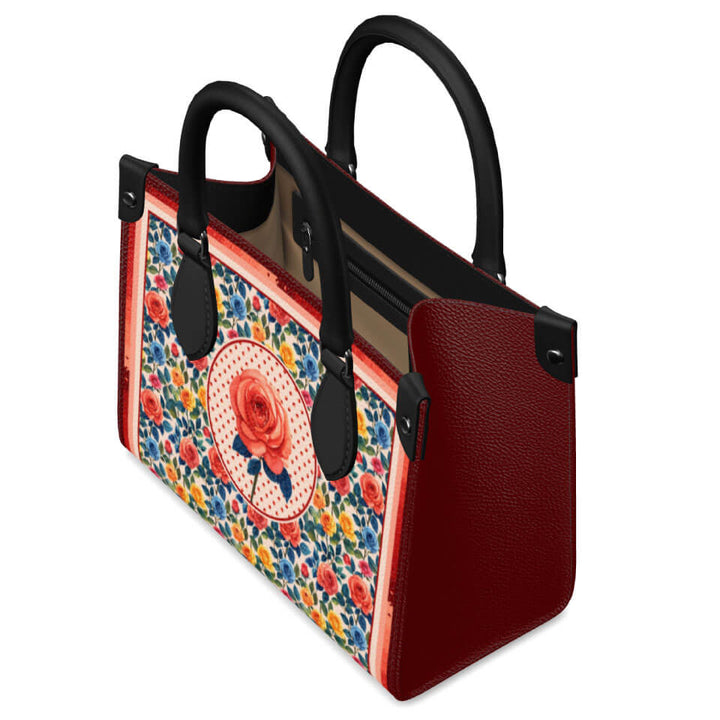Rose Flower Mini Shopper, Leather Handbag, Designed With Meaning