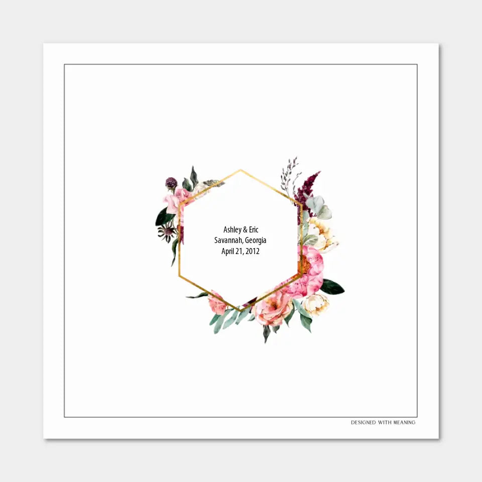 Floral Wreath Guest Book Print