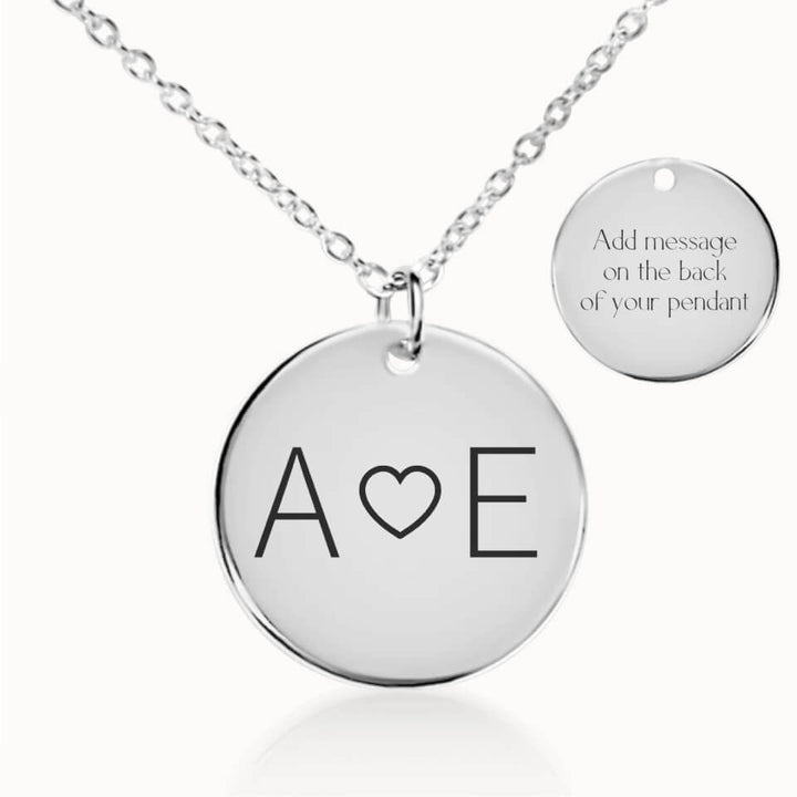 Classic Couples Initial Necklace in Silver, Personalized Gift, Designed With Meaning