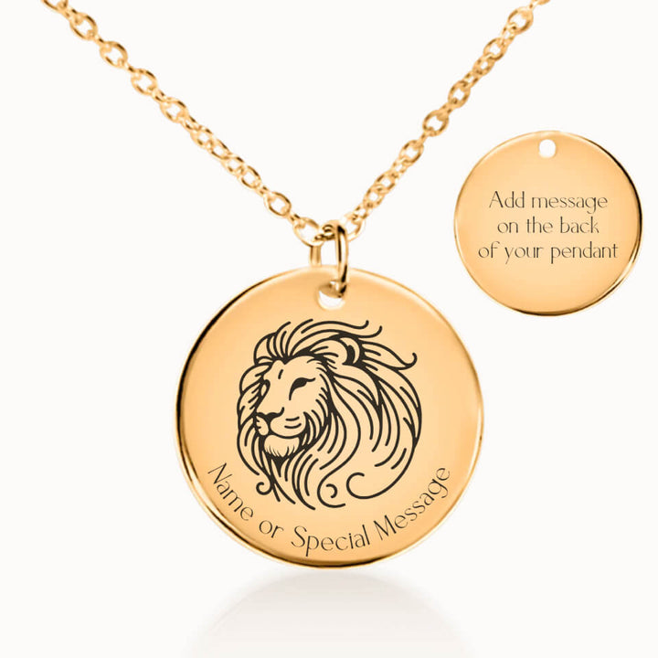 Classic Leo Zodiac Necklace in Gold, Personalized Gift, Designed With Meaning