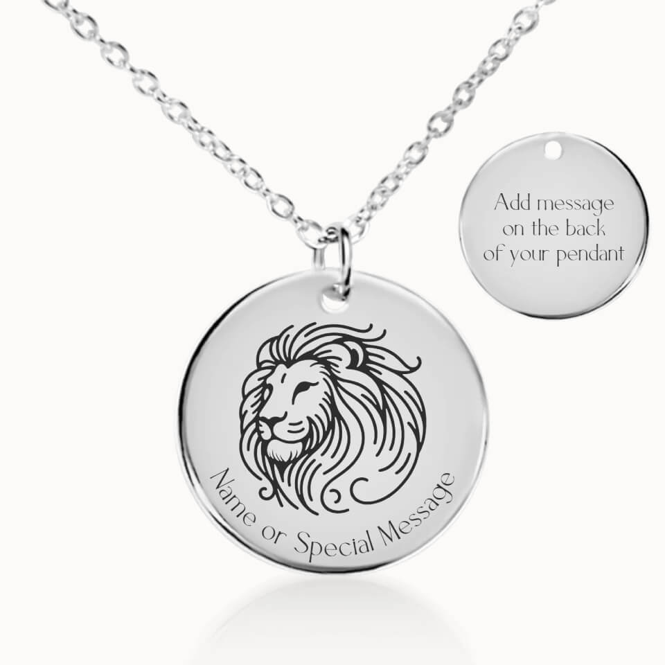 Classic Leo Zodiac Necklace in Silver, Personalized Gift, Designed With Meaning