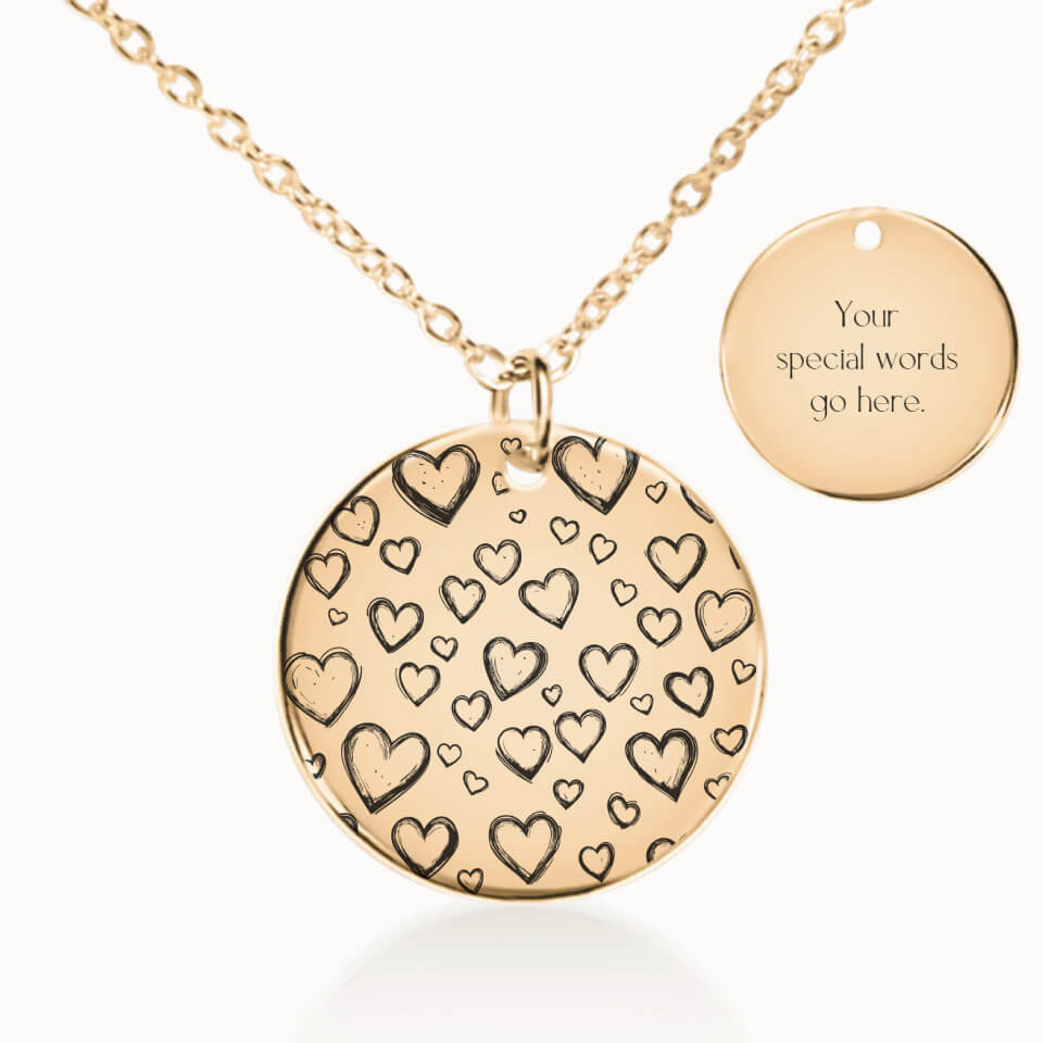 Classic Love Necklace in Gold, Personalized Gift for Her, Designed With Meaning