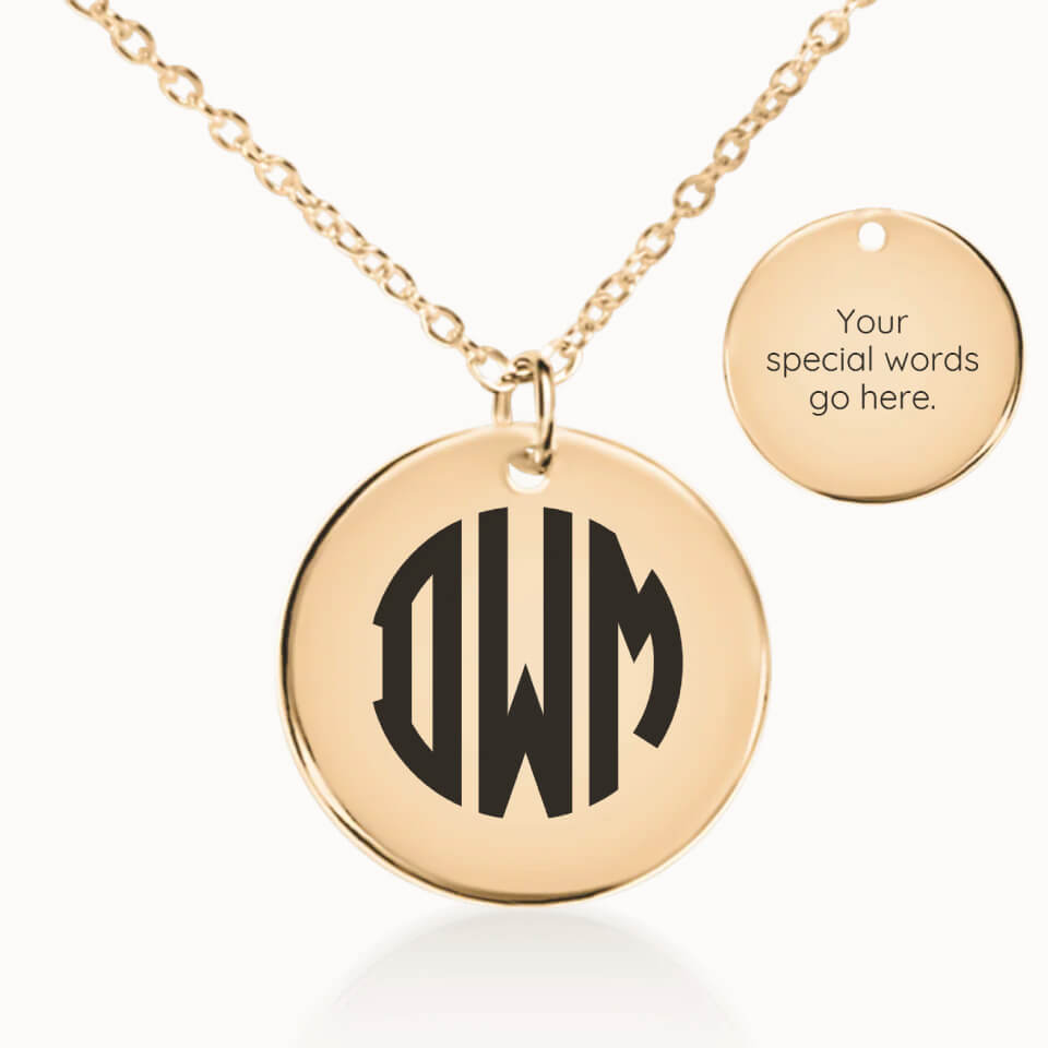 Classic Monogram Necklace in Gold, Personalized Gift, Designed With Meaning