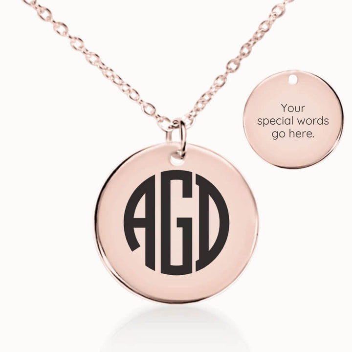 Classic Monogram Necklace in Rose Gold, Personalized Gift, Designed With Meaning