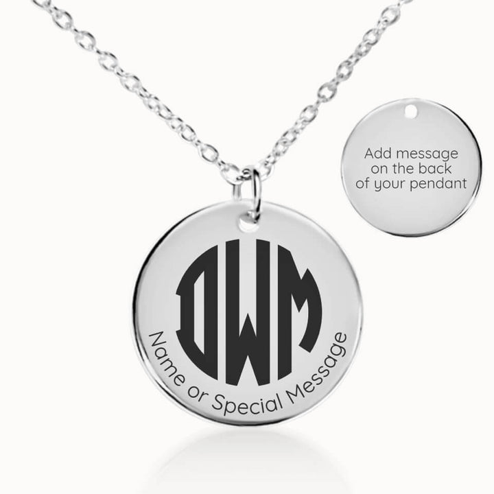 Classic Monogram Necklace in Silver, Personalized Gift for Her, Designed With Meaning