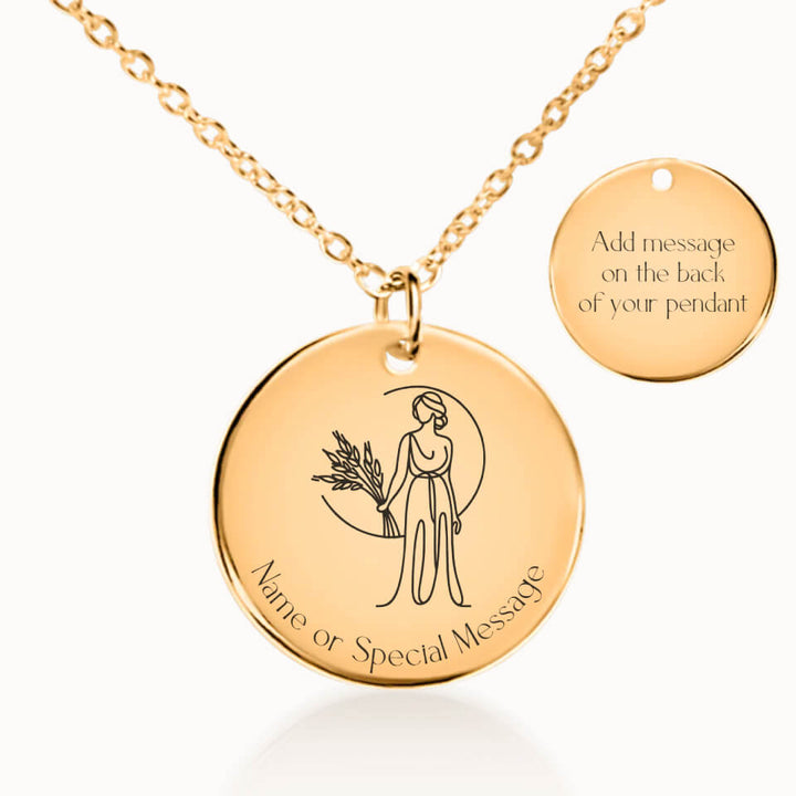 Classic Virgo Zodiac Necklace in Gold, Personalized Gift, Designed With Meaning