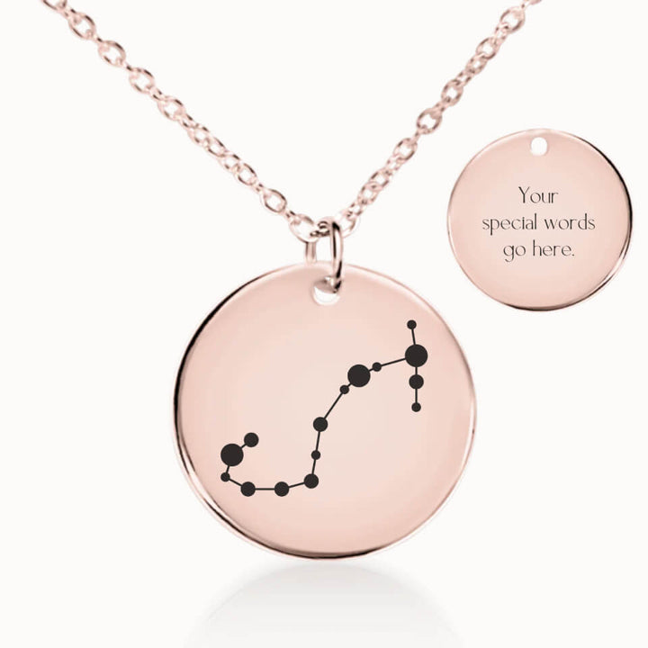 Classic Zodiac Constellation Necklace in Rose Gold, Personalized Gift, Designed With Meaning