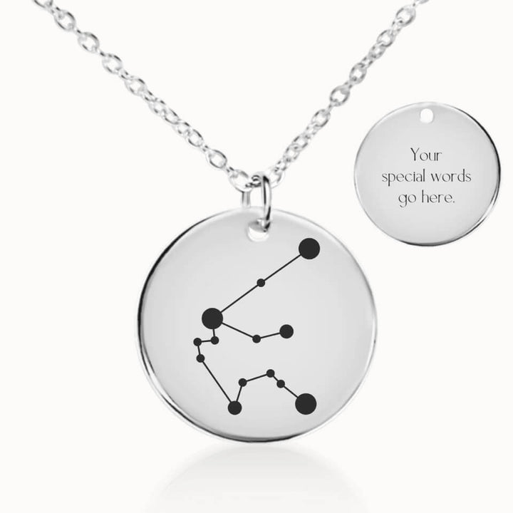 Classic Zodiac Constellation Necklace in Silver, Personalized Gift, Designed With Meaning