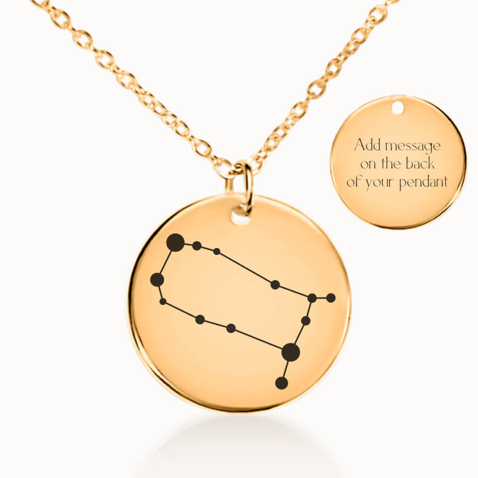 Zodiac Constellation Necklace in Gold, Personalized Gift for Her, Designed With Meaning