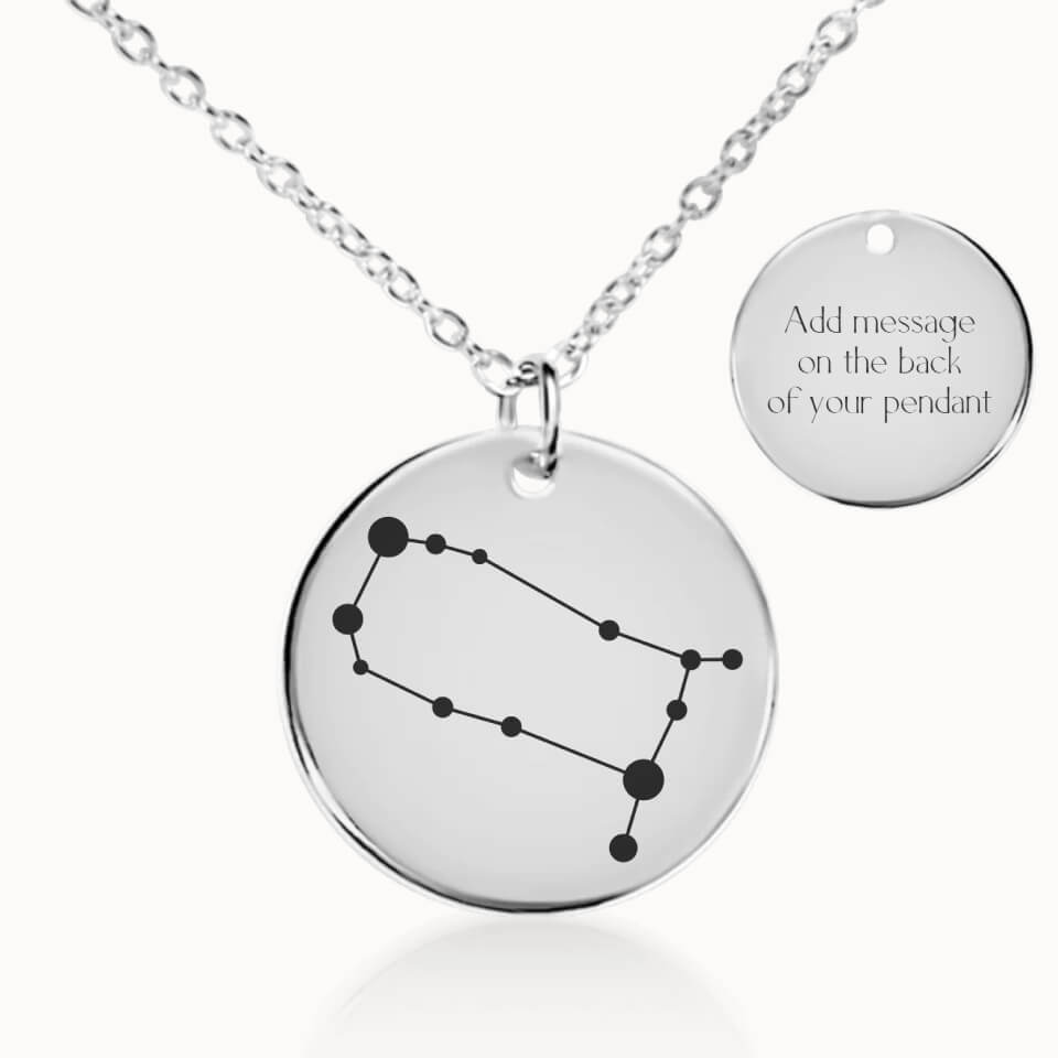 Zodiac Constellation Necklace in Silver, Personalized Gift for Her, Designed With Meaning