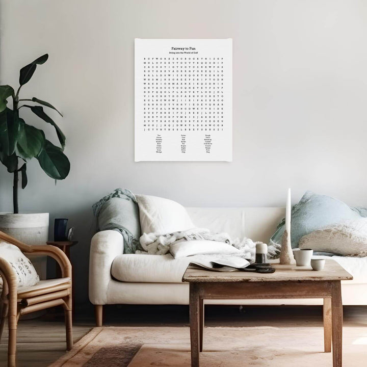 Custom Golfing Word Search Art Print, Styled#color-finish_wrapped-canvas
