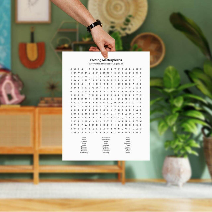 Custom Oragami Word Search Art Print, Styled#color-finish_unframed