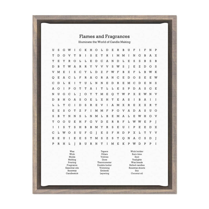 Custom Candle Making Word Search Art Print#color-finish_gray-floater-frame