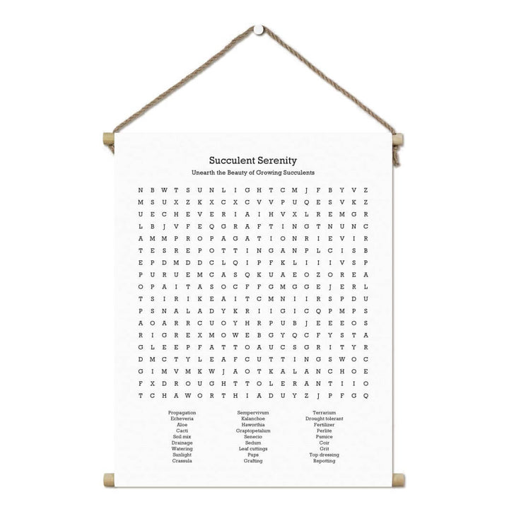 Custom Succulent Word Search Art Print#color-finish_hanging-canvas