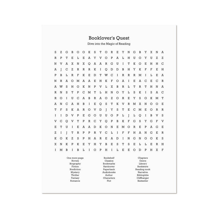 Custom Book Worm Word Search Art Print#color-finish_unframed