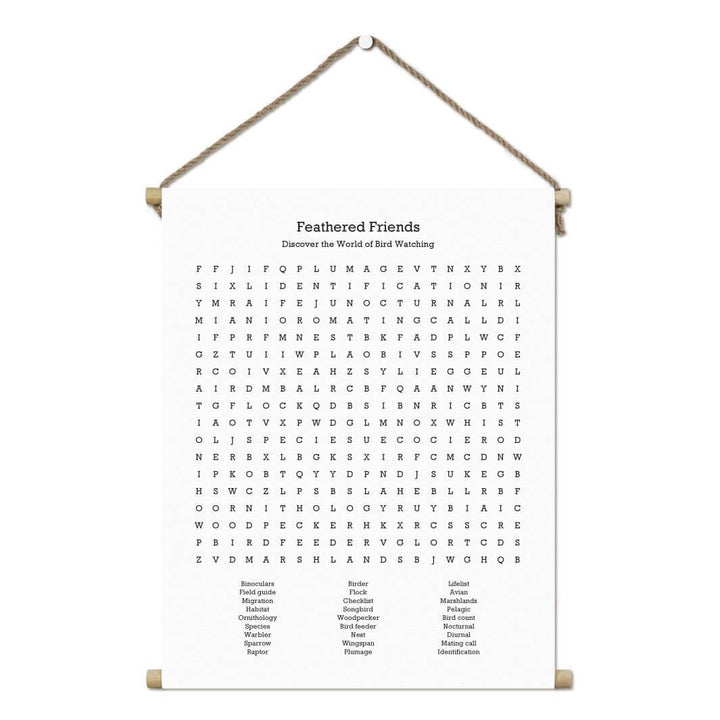 Custom Birding Word Search Art Print#color-finish_hanging-canvas